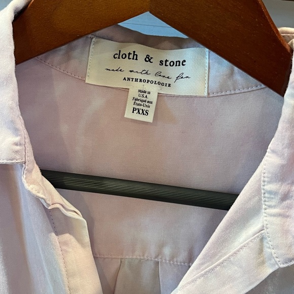 Cloth & Stone light pink and blue tie-dye button down.size PXXS - Picture 5 of 5